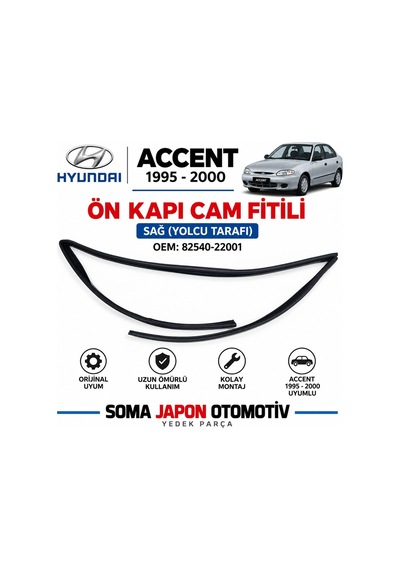 Accent 95-00 Ön Kapı Cam Fitili Sağ 82540-22001