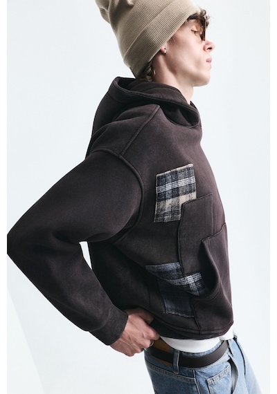 Vamos Boxy Fit Yama Detaylı Sweatshirt Kahve