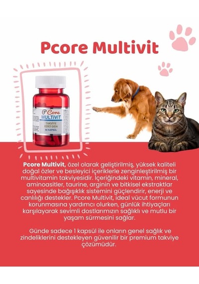Petcore Multivit Kedi Ve Köpekler İçin Bağışıklık Güçlendirici