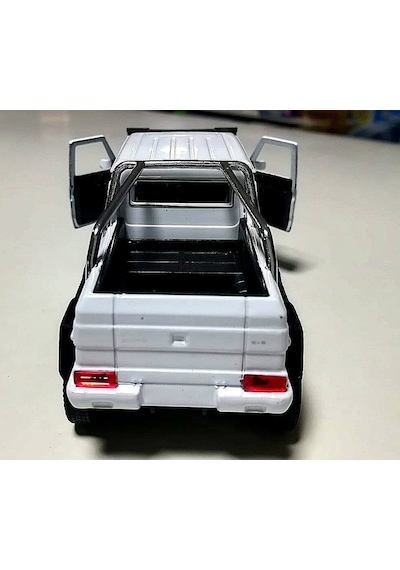 Mercedes 6x6 1/36 Ölçek Beyaz Diecast Çek Bırak Metal Model Araba