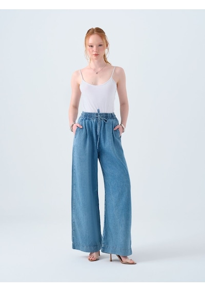 LOFT Wide Leg Regular Fit Kadın Pantolon Lf2040392 Q1.v1 Denim