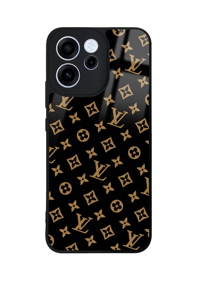 Oppo Reno 15f Black Lv Tasarımlı Glossy Telefon Kılıfı Siyah