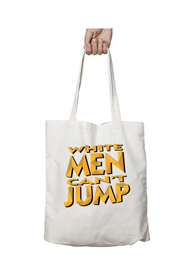 Art Hediye Whıte Men Can't Jump İki Tarafı Kalıcı Baskılı Yıkanabilir Çanta Çok Renkli