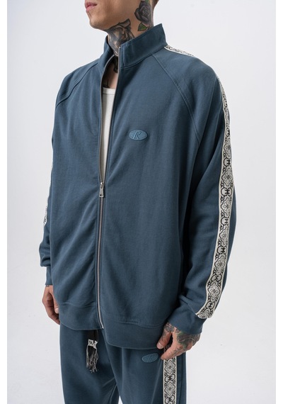 Respire Erkek Damask Şerit Detaylı Dik Yaka Doubleface Zip Oversize Sweatshirt Petrol Respire Erkek Damask Şerit Detaylı Dik Yaka Doubleface Zip Oversize Sweatshirt Petrol