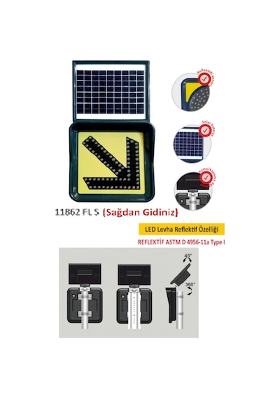 11862 Fl S Evelux Solar Ledli Flaşör Lamba
