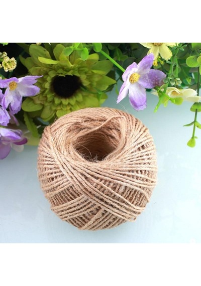 Naturel Doğal Jüt İp Hasır İp Süsleme İpi 100 Gr-100 Metre 2mm Kalınlık 5 Adet