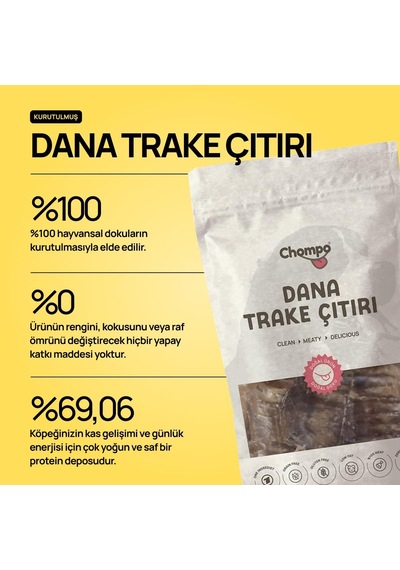 Chompo Dana Trake Çıtırı 100% Doğal Katkısız Köpek Ödül Maması 100 Gr / Tek İçerik