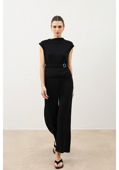 Antioch Kemer Detaylı Kadın Takım Siyah