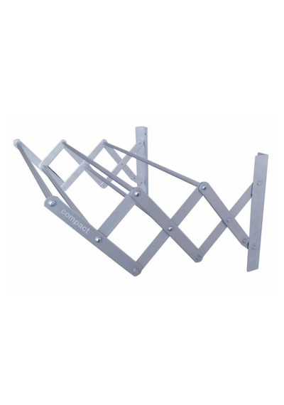 Compact Çamaşırlık 40 Cm 5 Askılı Duvara Monte Akordiyon Tipi Gri