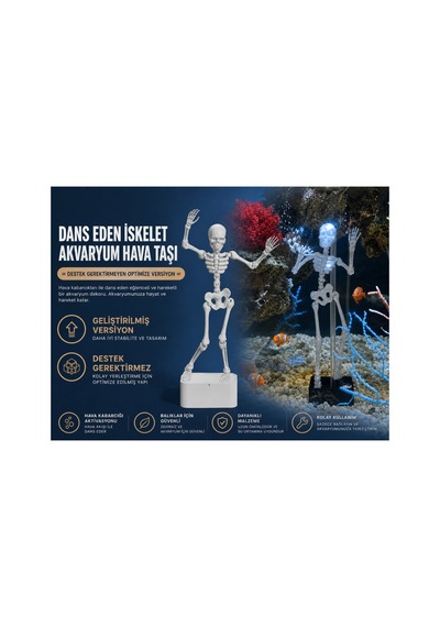Dans Eden İskelet Akvaryum Hava Verici Süs