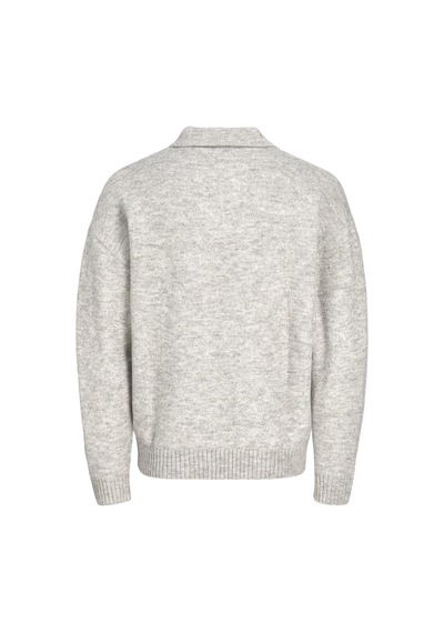 Jack&jones Erkek Relaxed Fit V Yırtmaçlı Yaka Triko Kazak - Soho - 12279214 Gri Melanj