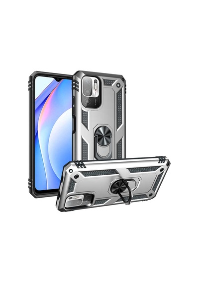 Xiaomi Poco M3 Pro Kılıf Zore Vega Yüzüklü Standlı Zırh Kılıf
