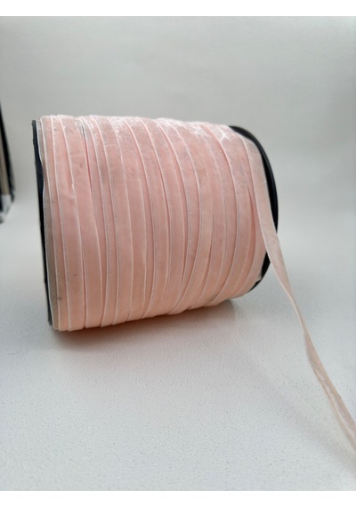 Paşateks- 1 Cm Düz Kadife-5 Metre Açık Pembe