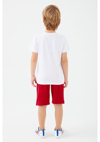 Spiderman Buildings Beyaz Erkek Çocuk Bermuda Takım Beyaz