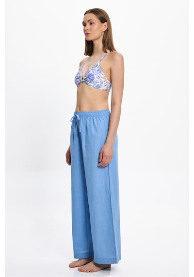 Toosalty Kadın Mavi Bol Paça %100 Cotton Plaj Pantolon 25pl04st Mavi