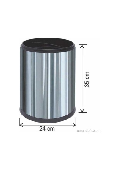 Garanti Metal 1417  Ofis Tipi Paslanmaz Krom Çöp Kovası (12 Litre)