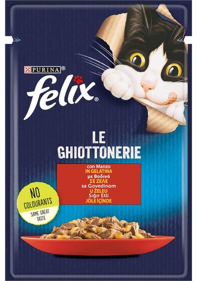 Purina Felix Sığır Etli Pouch Yetişkin Kedi Maması 20 x 85 G