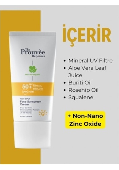 The Prouvee Reponses Leke Karşıtı Yüz Güneş Kremi SPF50+ 40 ML