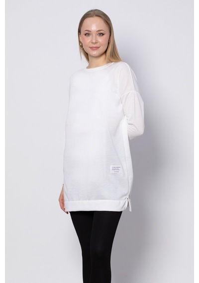 Barrels And Oil Bisiklet Yaka Mevsimlik Sweatshirt - Ekru-Ekru