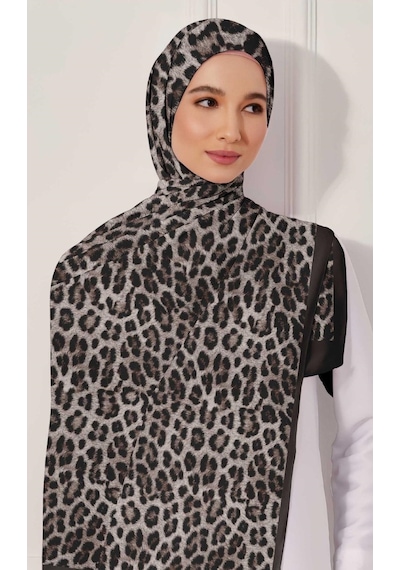 İpekal Soft Pamuk Şal-70 X 190 -06098 Siyah-Vizon