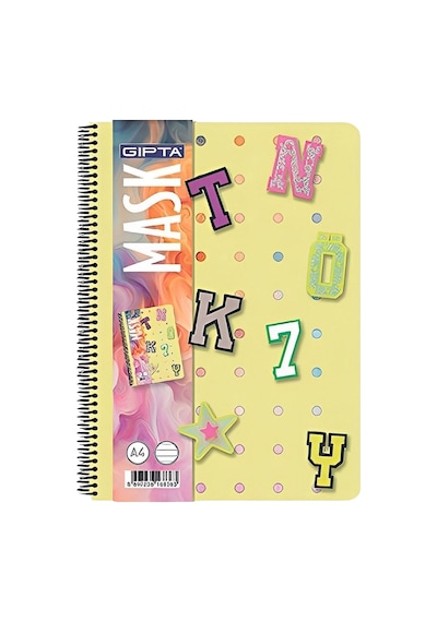 Gıpta Mask Spiralli Pp Kapak A4 72 Yaprak Çizgili Defter 3-7820000-2011 Çok Renkli