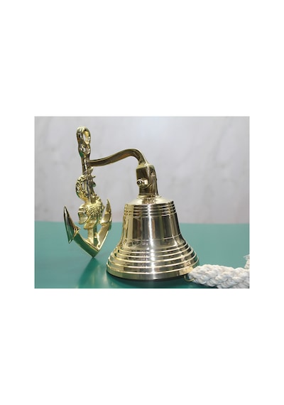 1 Adet Pirinç Duvara Asmalı Çapalı Çan Pirinç Kapı Çanı, Duvar Asma Zili, Çapalı Tasarım, Wall Bell, Door Bell, 16x9 Cm