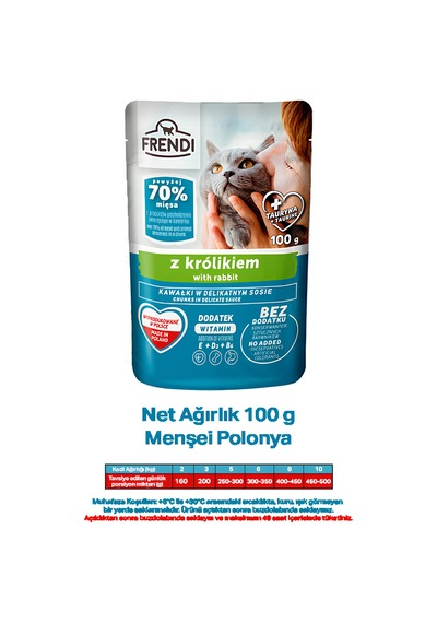 Frendi Lezzetli Soslu Tavşanlı Kedi Maması 100gr