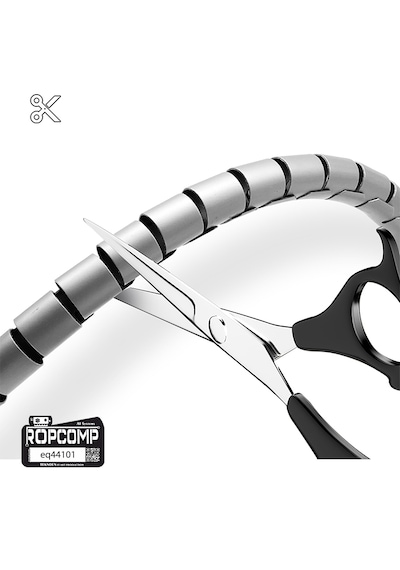 Ropcomp Spiral Kablo Kanalı Kablo Düzenleyici Toplayıcı Tutucu 1.5m 22mm Gri