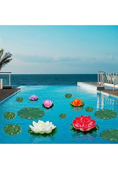Yapay Çiçek Nilüfer Köpük Lotus Havuz Ve Akvaryum Dekoru 6Adet