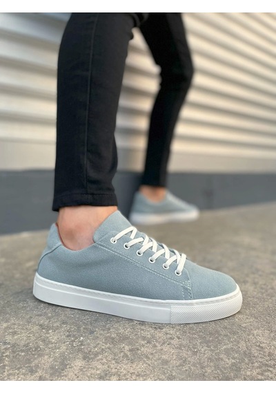 Jy122 Mode Bağcıklı Süet Erkek Günlük Sneaker Ayakkabı Sbt - Mavi Mavi
