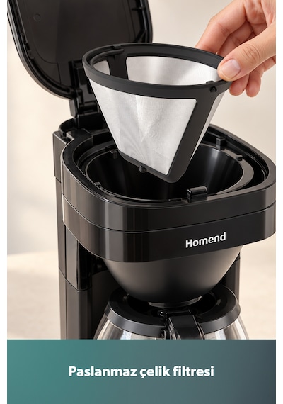 Homend Take 5 Brew 5019h Filtre Kahve Ve Çay Demleme Makinesi Siyah