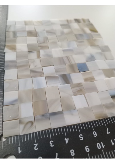 Opak Gri Kare Vitray Cam Mozaik Taşı - Sanatsal Mozaik İçin Yaklaşık 10x10 Mm