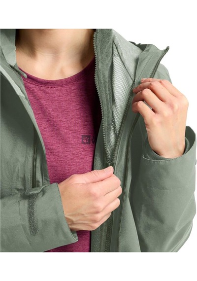 Jack Wolfskin Moonrise 3in1 Kadın Ceket Yeşil