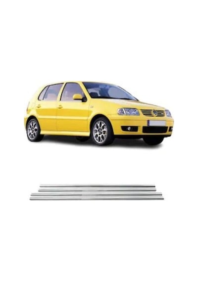 Vw Polo 1994-2002 Modeller Arası Krom Cam Çıtası 4 Parça Paslanmaz Çelik