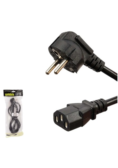 Gabble Gab-ppk015 1.5 Mt 0.75 Mm Seramik Uç Poşetli Power Kablo Siyah