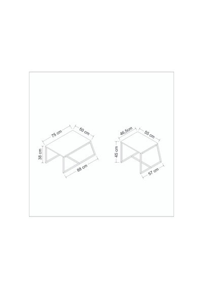 Minimal 2'li Orta Sehpa - Beyaz Beyaz Minimal 2'li Orta Sehpa - Beyaz Beyaz