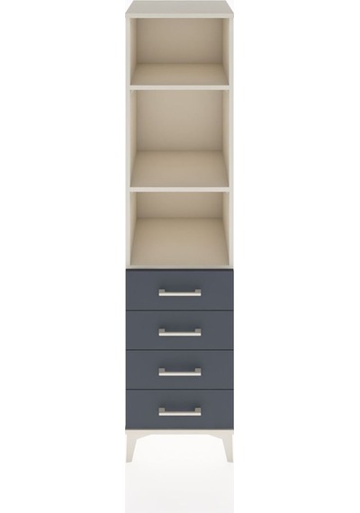 Hyperion Dolap 3 Raflı 4 Çekmeceli 44x44x182 Aytaşı-antrasit Aytaşı