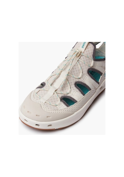 Strike Bluefin Sandal - Off White Lthr&txt W/turq