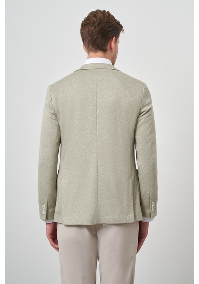 Morven Erkek Yeşil Örme Slim Fit Ceket 25ms002015700 Yeşil