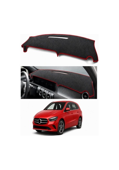 Mercedes-benz - B-serisi 2005+ Uyumlu Torpido Koruma Kılıfı - Kırmızı Şeritli