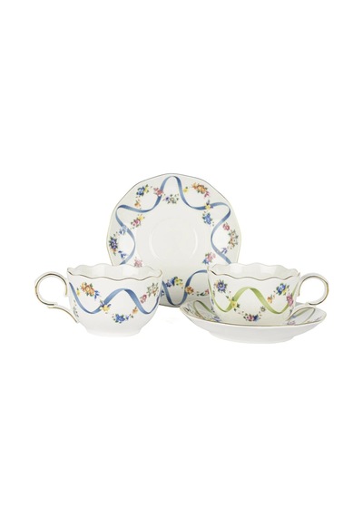 2 Kişilik Porselen Romantic Charm Çay Fincan Takımı-5446 Çok Renkli