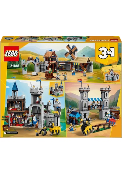 LEGO® Creator 3'ü 1 Arada Orta Çağ Atlı Şövalye Kalesi 31168 - 9 Yaş ve Üzeri Çocuklar için Yaratıcı Oyuncak Yapım Seti (1371 Pr)