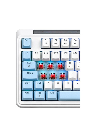 Dragos Colorpulse Mavi Beyaz Red Switch Hotswap Şarjlı Usb Wireless Bluetooth Full Rgb Mekanik Oyuncu Klavyesi