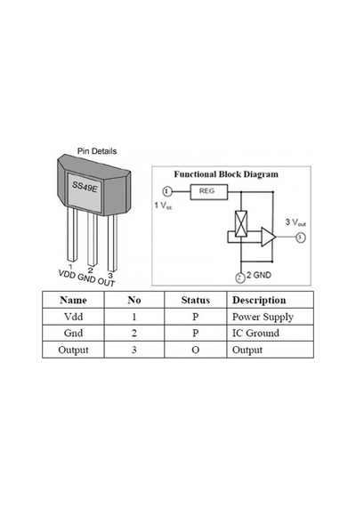 Ss49e Analog Manyetik Alan Algılama Sensörü Hall Effect 1000 Gauss Oh49e 49e Elektrikli Bisiklet Motor Pompa Sayaç