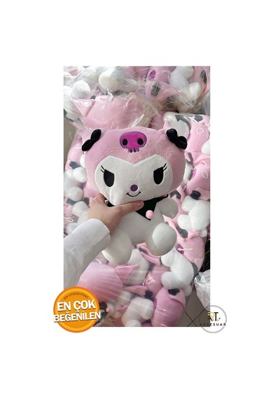Pembe Kuromi Peluş Oyuncak - Yumuşak Kumaşlı 35 Cm Büyük Boy Kuromi Pembe