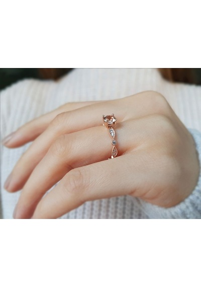 Sirius Pırlanta Ve Morganite Taşlı Vintage Yüzük 0841R0031