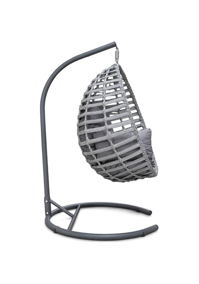 Niron Royal Rattan Bahçe Salıncağı Gri - Minderli Modern Salıncak