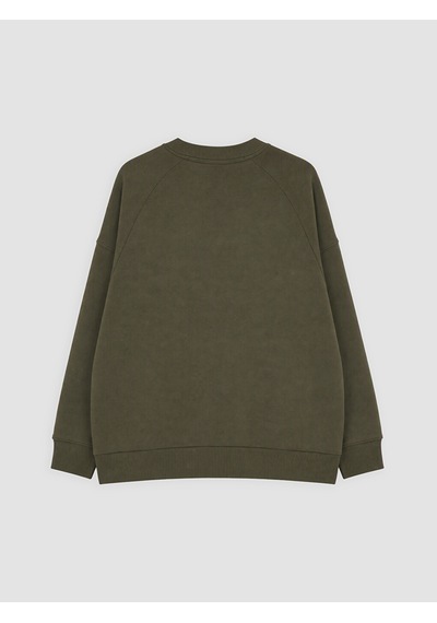 Lcw Modest Yeşil Oversize Kadın Kalın Sweatshirt Tunik