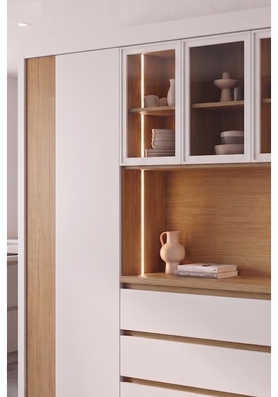 Nero Kahve Köşesi Multi 200 Cm Beyaz - Meşe
