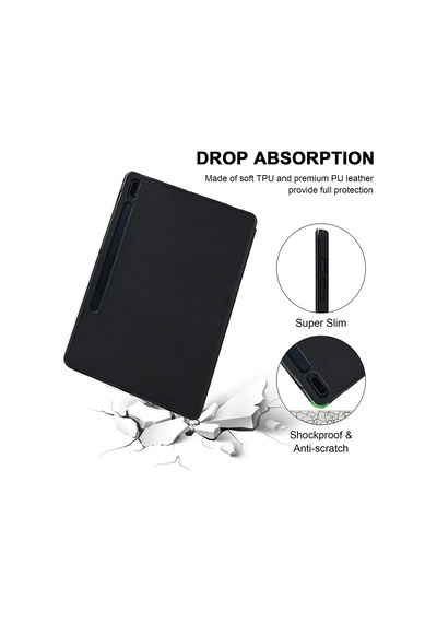 Samsung Galaxy Uyumlu Tab S10 Fe+ Plus 13.1inç Kılıf Kalem Bölmeli Smart Case X620 X626 Kapaklı Kılıf